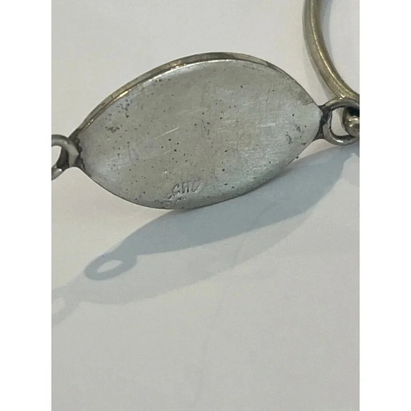 VTG Vintage Alpaca Silver Shell Inlay Bracelet 7.25” Bangle - Picture 5 of 8